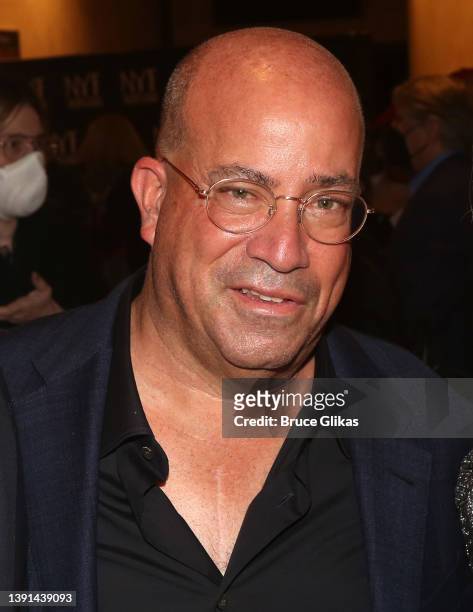 Jeff Zucker poses at the opening night of "Harmony: A New Musical" at The National Yiddish Theatre Folksbiene on April 13, 2022 in New York City.