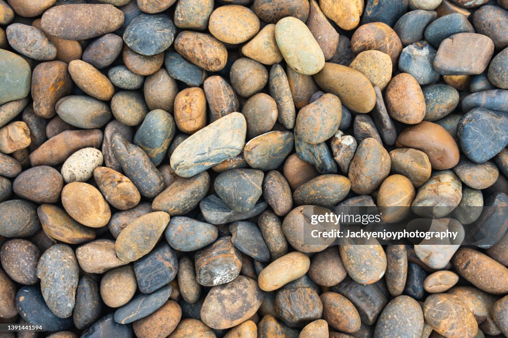 Stone Rounded Long Top View Of Round River Stones Floor High-Res Stock Photo - Getty Images