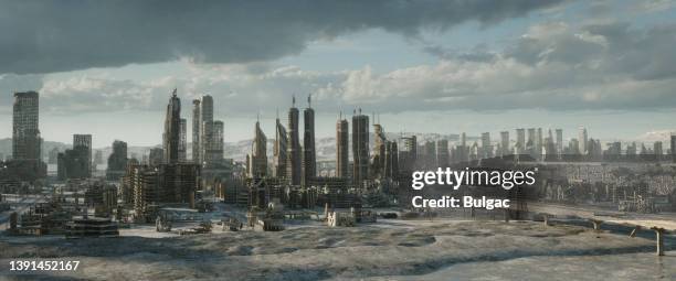 将来の戦争 - city future ストックフォトと画像
