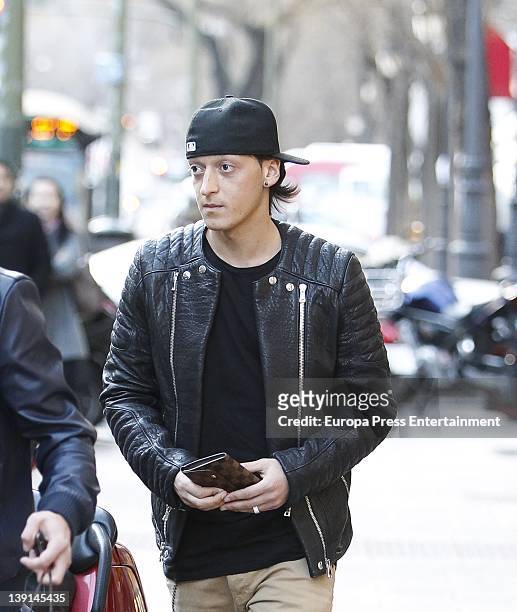 Real Madrid footballplayer Mesut Ozil's car is fined while he was going shopping at Golden Mile on February 16, 2012 in Madrid, Spain.