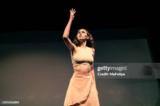 young girl dancing contemporary dance on stage - art of music live stock pictures, royalty-free photos & images