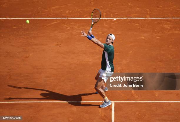 Holger Rune of Denmark during day 4 of the Rolex Monte-Carlo Masters, an ATP Masters 1000 tournament held at the Monte-Carlo Country Club on April...