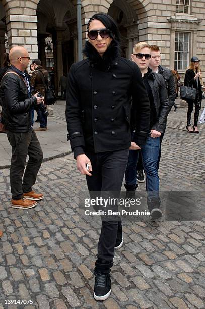 Natt Weller sighted during LFW A/W 2012 on February 17, 2012 in London, England.