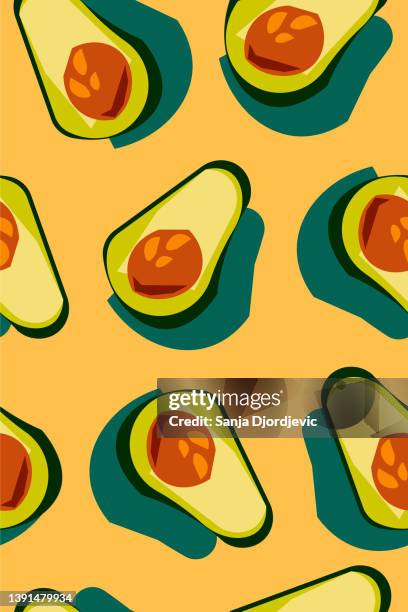 ilustraciones, imágenes clip art, dibujos animados e iconos de stock de patrón de aguacate - nutricionista