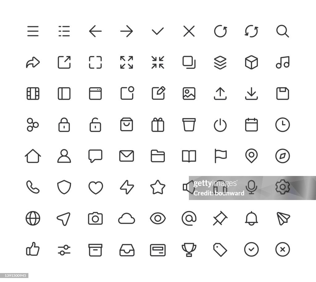User Interface Line Icons Editable Stroke