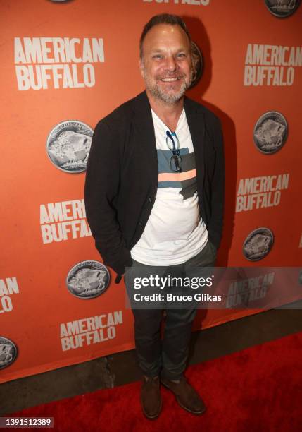 Norbert Leo Butz poses at the opening night of "American Buffalo" on Broadway at The Circle in the Square Theatre on April 14, 2022 in New York City.