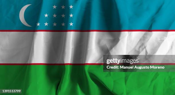flag of uzbekistan - usbekistan stock-fotos und bilder