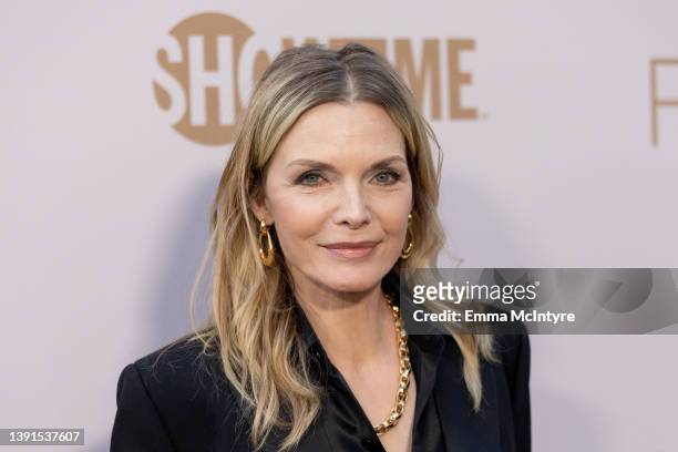 Michelle Pfeiffer arrives at Showtime's FYC event and premiere for 'The First Lady' at DGA Theater Complex on April 14, 2022 in Los Angeles,...