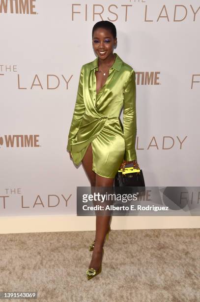Thuso Mbedu attends Showtime's FYC Event and Premiere for "The First Lady" at DGA Theater Complex on April 14, 2022 in Los Angeles, California.
