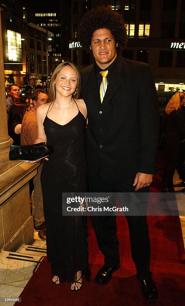 Willie Mason Of The Bulldogs Arrives With Partner Clare Hallinan At