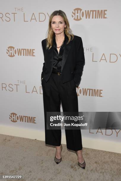 Michelle Pfeiffer attends Showtime's FYC Event and Premiere for "The First Lady" at DGA Theater Complex on April 14, 2022 in Los Angeles, California.