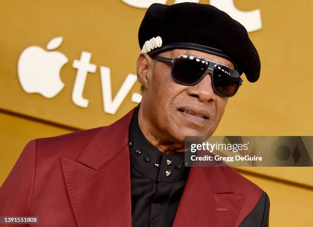 Stevie Wonder attends the Los Angeles Premiere Of Apple's "They Call Me Magic" at Regency Village Theatre on April 14, 2022 in Los Angeles,...