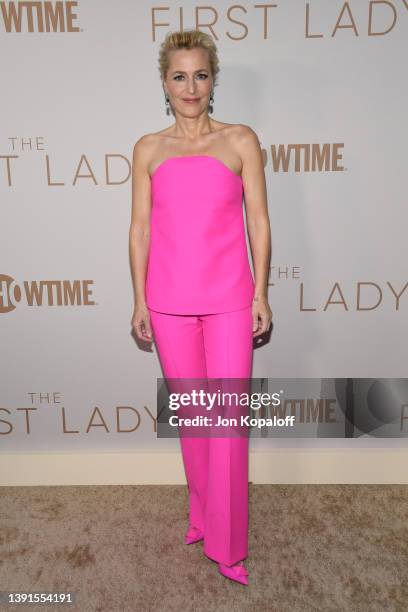 Gillian Anderson attends Showtime's FYC Event and Premiere for "The First Lady" at DGA Theater Complex on April 14, 2022 in Los Angeles, California.