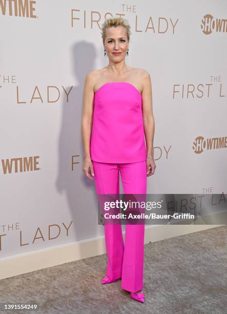 Gillian Anderson attends Showtime's FYC Event and Premiere for "The First Lady" at DGA Theater Complex on April 14, 2022 in Los Angeles, California.