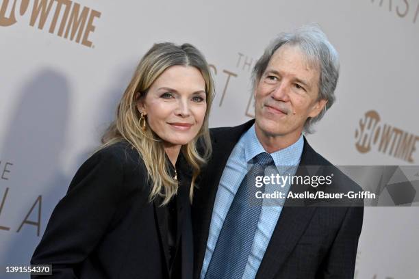 Michelle Pfeiffer and David E. Kelley attend Showtime's FYC Event and Premiere for "The First Lady" at DGA Theater Complex on April 14, 2022 in Los...