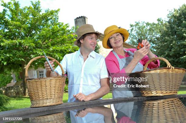 French Actress Macha Meril and her son Gianguido Baldi at home