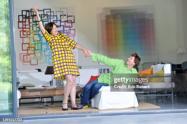 French Actress Macha Meril and her son Gianguido Baldi at home