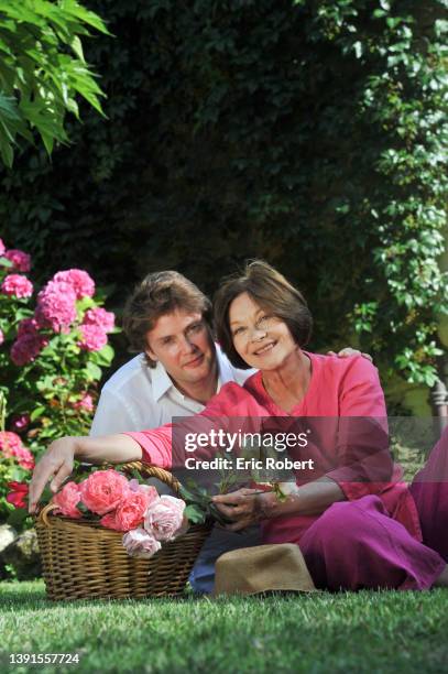 French Actress Macha Meril and her son Gianguido Baldi at home