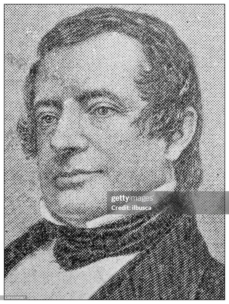 Antique portrait of famous people: Washington Irving