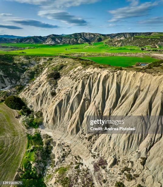 calanchi landscape in basilicata, italy - basilicata region stock pictures, royalty-free photos & images