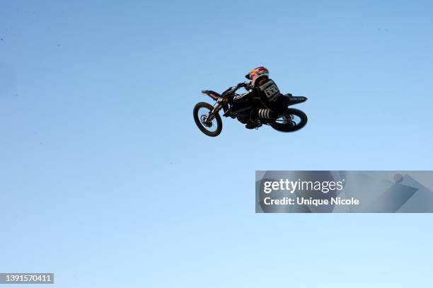 Top Free motocross athlete, X Games Gold Medalist, Tyler Bereman on his bike at the world premiere of 805 Beer Film's "The House That Built Me: The...