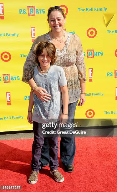 Camryn Manheim and son Milo arrive at the Creative Arts Fair Supporting P.S. Arts at Barker Hangar at the Santa Monica Airport on November 7, 2010 in...