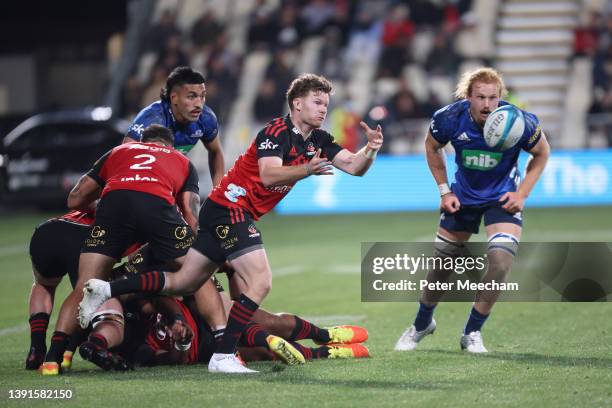 Mitch Drummond from The Crusaders in action during the round four Super Rugby Pacific match between the Crusaders and the Chiefs at Orangetheory...