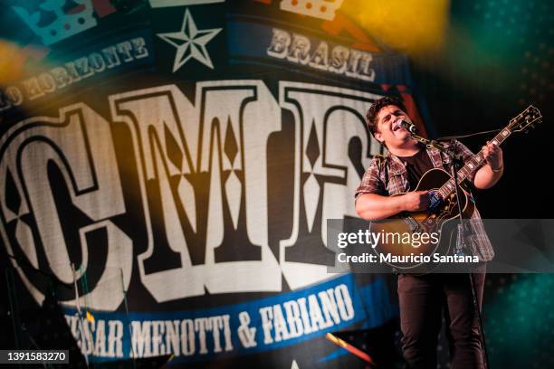 César Menotti of the duo César Menotti & Fabiano performs live on stage on January 17, 2010 in Sao Paulo, Brazil.