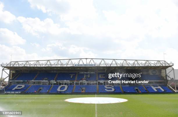 General view inside the stadium prior to the Sky Bet Championship match between Peterborough United and Blackburn Rovers at London Road Stadium on...