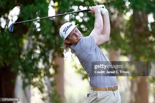 Cameron Smith of Australia plays his shot from the 13th tee during the second round of the RBC Heritage at Harbor Town Golf Links on April 15, 2022...