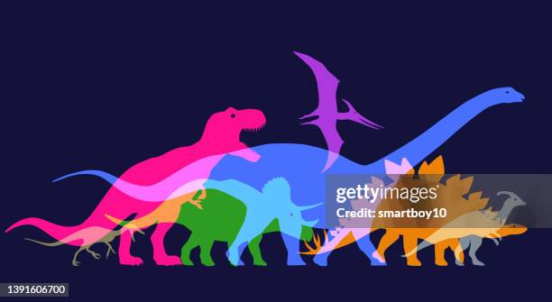 illustrazioni stock, clip art, cartoni animati e icone di tendenza di dinosauri - dinosauri