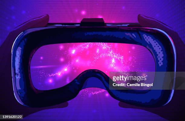 metaverse virtual reality - virtual reality stock illustrations