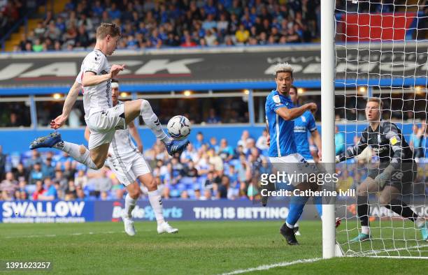 Ben Sheaf of Coventry City scores their team's first goal during the Sky Bet Championship match between Birmingham City and Coventry City at St...