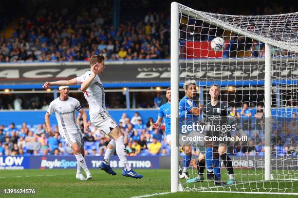 Ben Sheaf of Coventry City scores their team's first goal during the Sky Bet Championship match between Birmingham City and Coventry City at St...