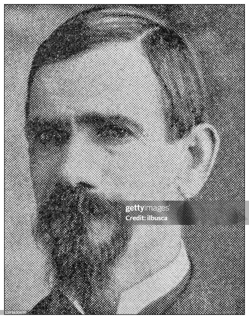 St. George Pendleton Antique Portrait Of Famous People George C Pendleton High-Res Vector ...