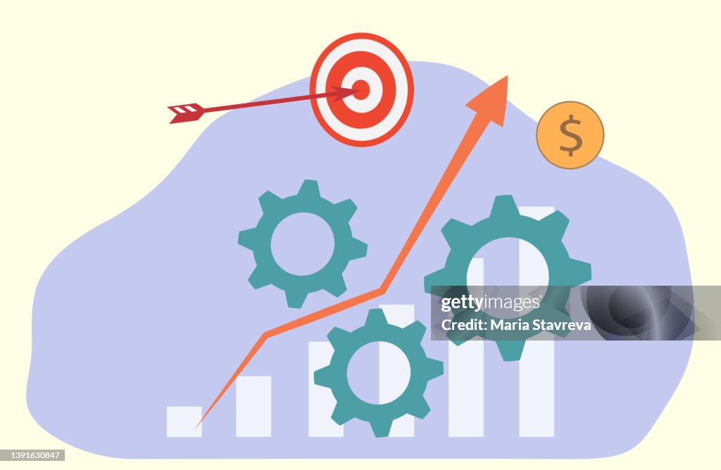 Target Process Vector Image Business Marketing Graph Target Planning Process High-Res Vector ...