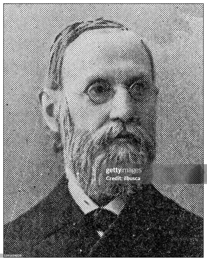 Antique Portrait Of Famous People William Rice High-Res Vector Graphic ...