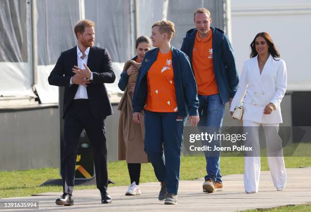 Prince Harry of England and Meghan, Duchess of Sussex attends a reception ahead of the start of the Invictus Games The Hague 2020 on April 15, 2022...