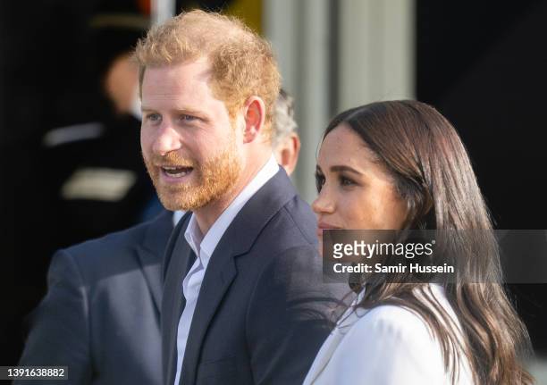 Prince Harry, Duke of Sussex and Meghan, Duchess of Sussex attend a reception for friends and family of competitors of the Invictus Games at Nations...