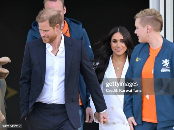 Prince Harry, Duke of Sussex and Meghan, Duchess of Sussex attend the Invictus Games Friends and Family reception at Zuiderpark on April 15, 2022 in...