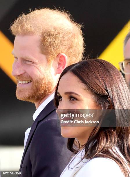 Meghan, Duchess of Sussex and Prince Harry, Duke of Sussex attend a reception ahead of the start of the Invictus Games The Hague 2020 on April 15,...