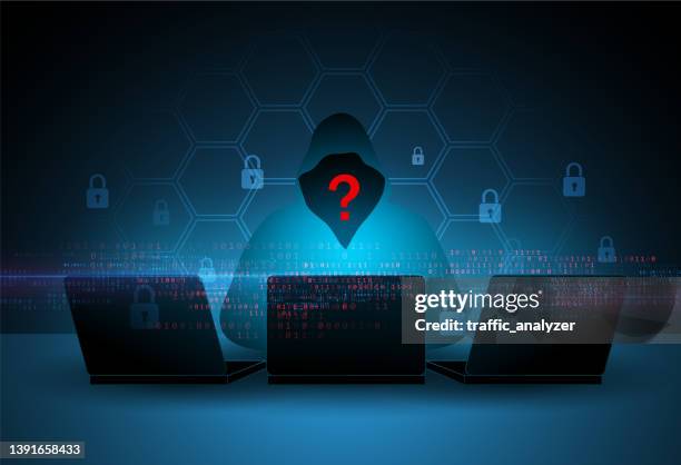 hacker in a hoodie - stranger stock illustrations