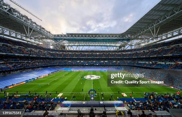 General view during the UEFA Champions League Quarter Final Leg Two match between Real Madrid and Chelsea FC at Estadio Santiago Bernabeu on April...