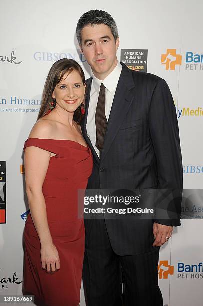 Kellie Martin and husband Keith Christian arrive at the inaugural "American Humane Association Hero Dog Awards" at the Beverly Hilton Hotel on...