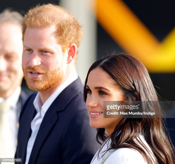Prince Harry, Duke of Sussex and Meghan, Duchess of Sussex attend an Invictus Games Friends and Family reception hosted by the City of The Hague and...
