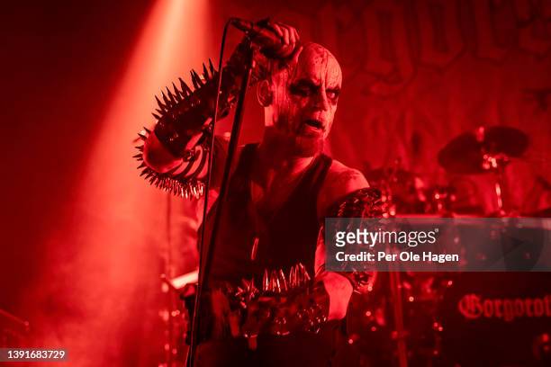 Host from the band Gorgoroth performs at the Inferno International Metal festival on April 15, 2022 in Oslo, Norway.