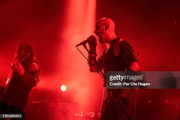 Adam Dunlea and Host of Gorgoroth perform at the Inferno International Metal festival on April 15, 2022 in Oslo, Norway.