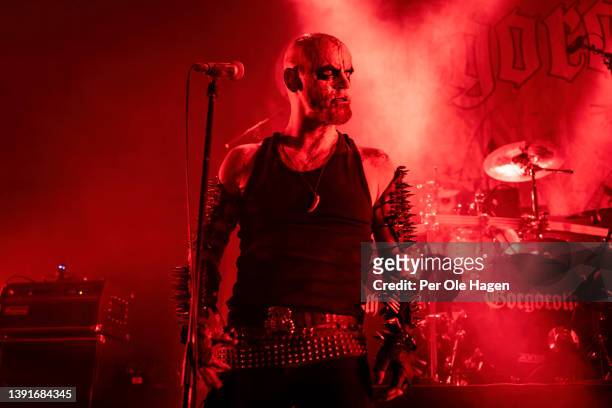 Host of Gorgoroth performs at the Inferno International Metal festival on April 15, 2022 in Oslo, Norway.