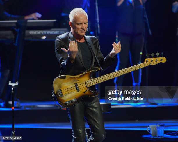 Sting performs at London Palladium on April 15, 2022 in London, England.