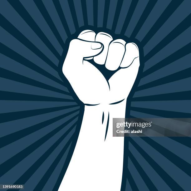ilustrações de stock, clip art, desenhos animados e ícones de revolution fist propaganda poster - ganhos